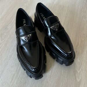Prada Monolith Pointy Loafer